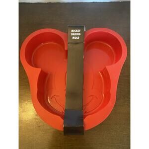 Disney Parks Mickey Mouse Ears Baking Mold Cake Pan Red Silicone 9" x 7.5"